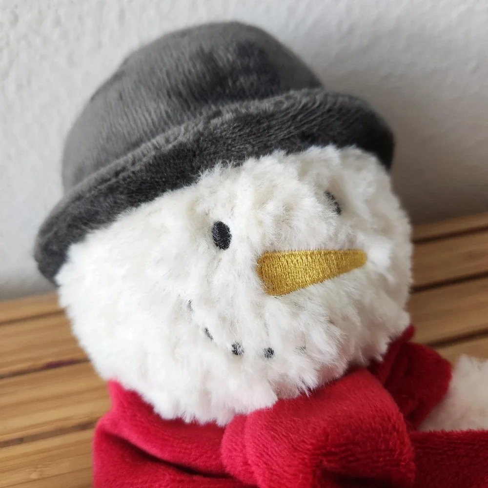 Demdaco‎ Christmas Snowman Lovey Security Blanket Rattle Soft Plush Embroidery